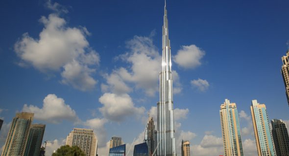 De prachtige Burj Khalifa in Dubai